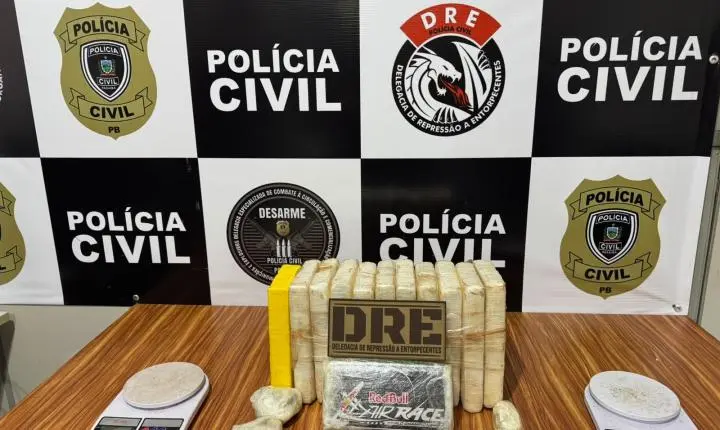 Homem é preso com cocaína e outras drogas durante operação da Polícia Civil em Campina Grande, na PB